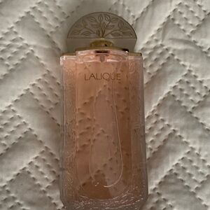 Lalique Pink Perfume Bottle with Gold Accents